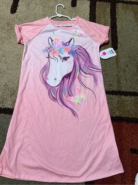 Girls' Pink Unicorn Nightgown Sleep Shirt